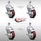 Service Caster 4 Inch SS Maroon Polyurethane Swivel 12mm Threaded Stem Caster Set Brake SCC SCC-SSTS20S414-PPUB-MRN-TLB-M1215-4 - alternate 5